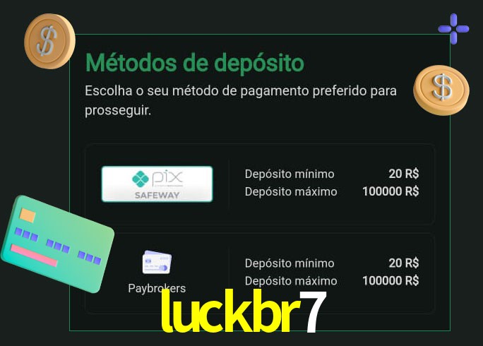 O cassino luckbr7 oferece uma grande variedade de métodos de pagamento